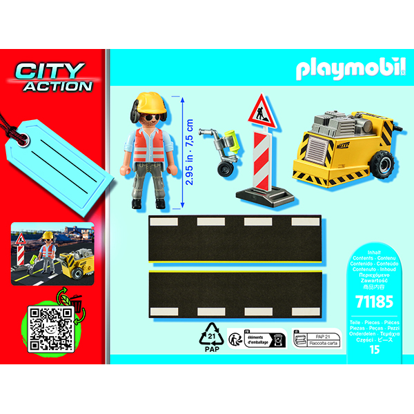 Playmobil 71185 City Action Trabajador de la construcción con cortador de bordes - Imatge 2