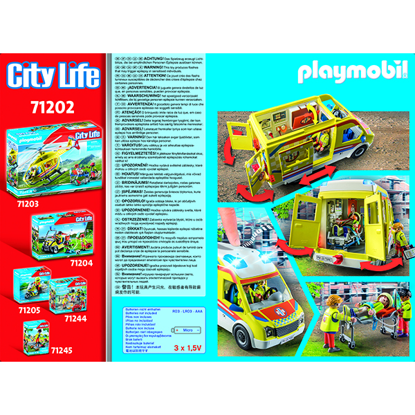 PLAYMOBIL City Life 71202 Ambulancia con luz y Sonido