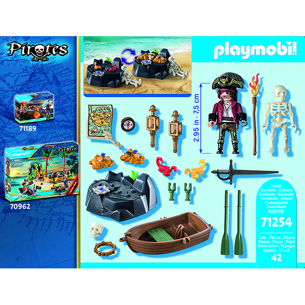 Playmobil 71254 Pirates Starter Pack Pirata con Bote de remos - Imagen 2