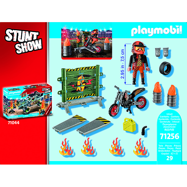 Playmobil 71256 Stuntshow Starter Pack Stuntshow Mota com parede de fogo - Imagem 2