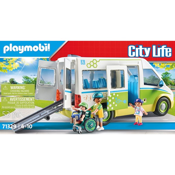 Playmobil 71329 Ônibus escolar City Life, ônibus escolar grande com po