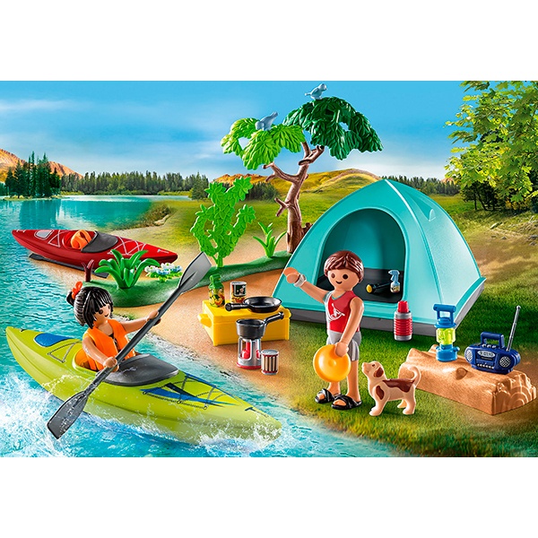 Playmobil Family Fun 71425 - Camping con hoguera - Imagen 1