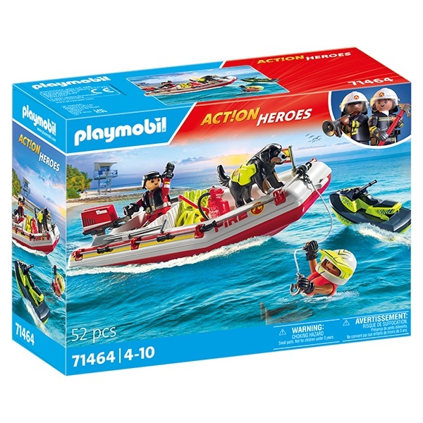 71464 Playmobil Action Heroes Barco dos Bombeiros com moto aquática - Imagem 1
