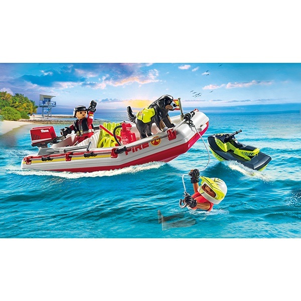 71464 Playmobil Action Heroes Bote de bomberos con moto acuática - Imagen 1