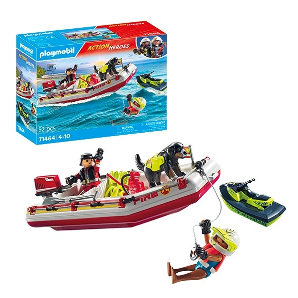 71464 Playmobil Action Heroes Barco dos Bombeiros com moto aquática - Imagem 6