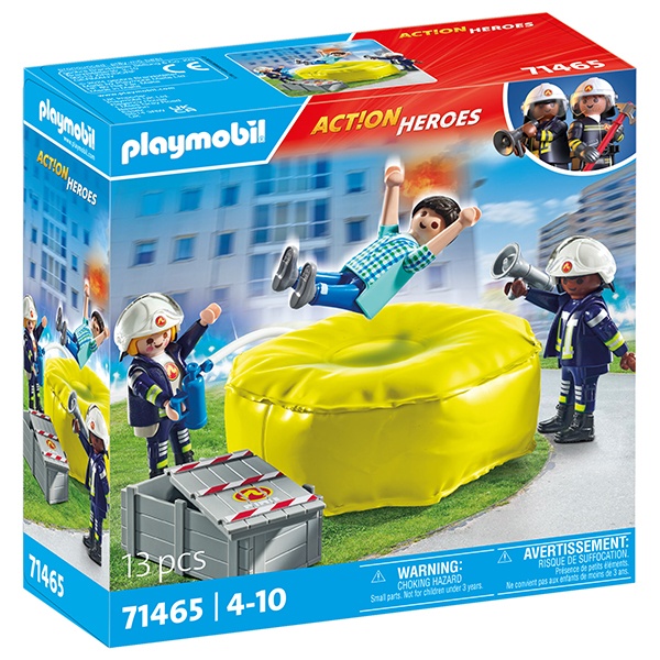 71465 Playmobil Action Heroes Bomberos con colchoneta - Imagen 1