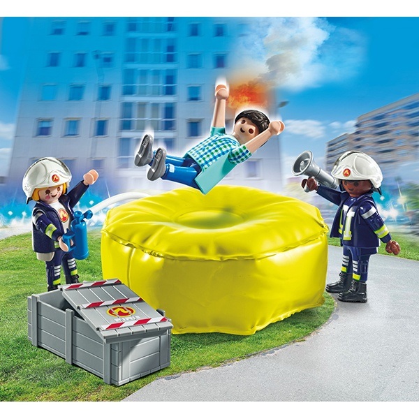 71465 Playmobil Action Heroes Bomberos con colchoneta - Imagen 1