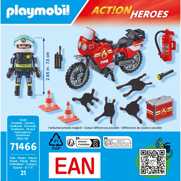 71466 Playmobil Action Heroes Moto de bomberos - Imagen 2