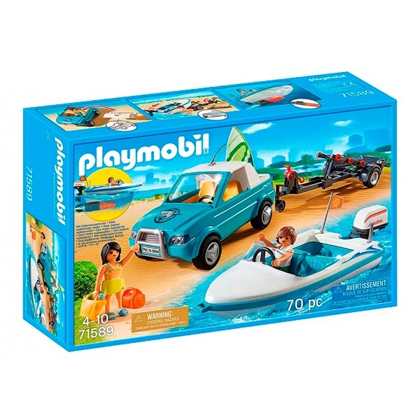71589 Playmobil Pick up Car com Barco - Imagem 1