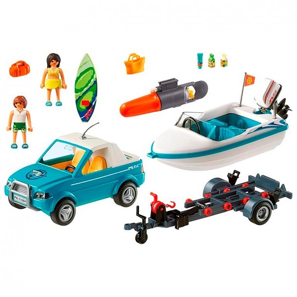 71589 Playmobil Pick up Car com Barco - Imagem 1