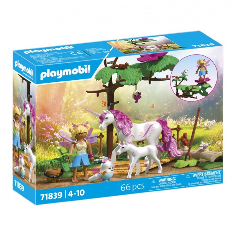 Playmobil Fadas 71839 Estábulo Mágico Unicórnio Mãe e Potro