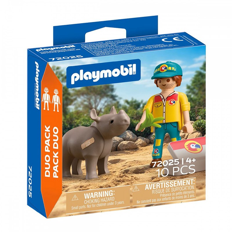 Playmobil Duo Pack 72025 - Cuidador con Rinoceronte