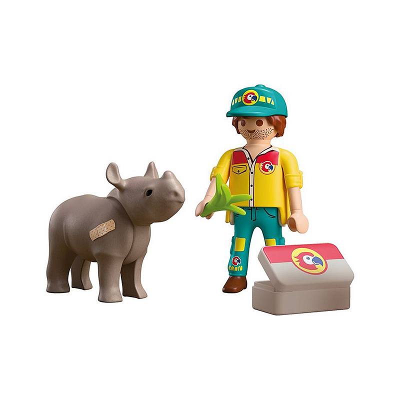Playmobil Duo Pack 72025 - Cuidador con Rinoceronte - Imagen 1