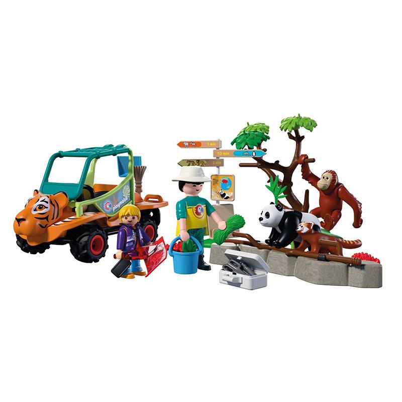 Playmobil Animals and Friends 72072 - Zoo Cuidador com Veículo - Imagem 1
