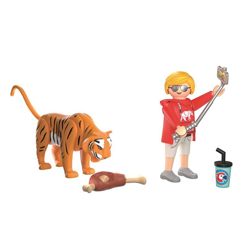 Playmobil Animals and Friends 72089 - Zoo Tigre e Visitante - Imagem 1