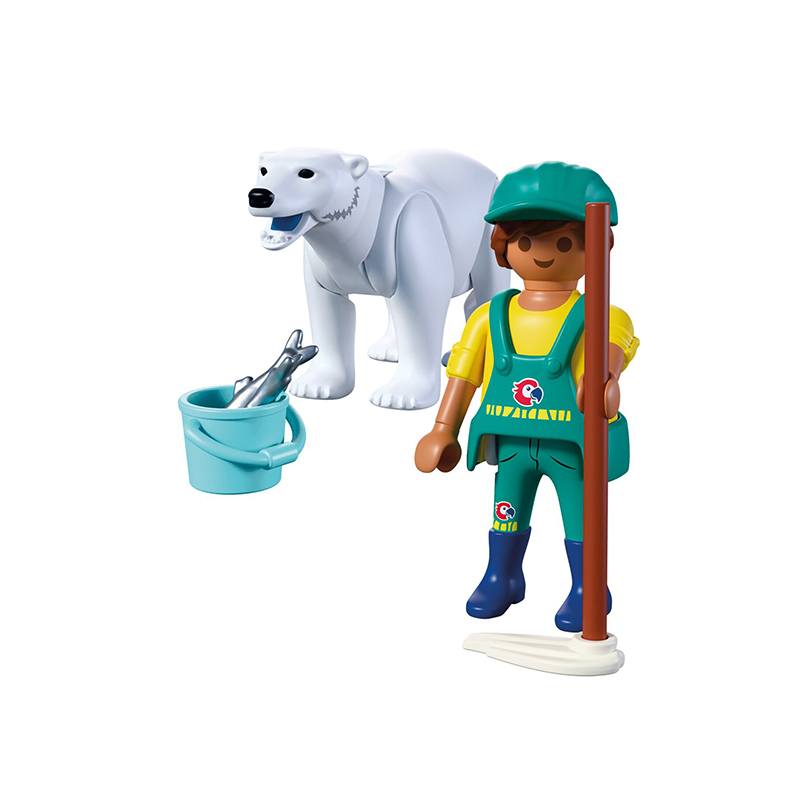 Playmobil Animals and Friends 72090 - Zoo Urso Polar e Cuidador - Imagem 1