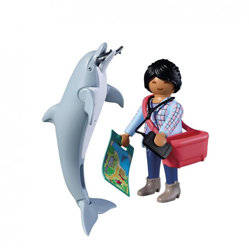 Playmobil Animals and Friends 72091 - Zoo Golfinho e Visitante - Imagem 1