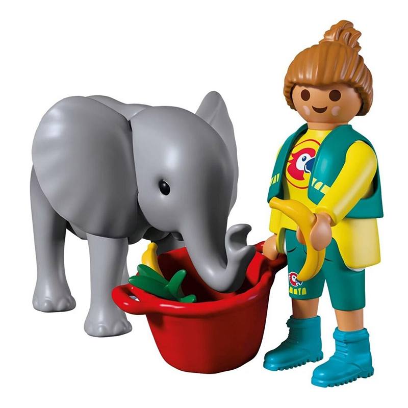 Playmobil Animals and Friends 72092 - Zoo Elefante Bebé e Cuidadora - Imagem 1