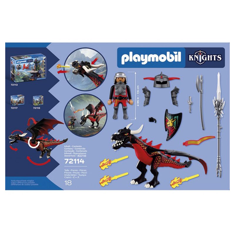 Playmobil Knights 72114 - Caballero del Dragón y Dragón Negro - Imagen 3