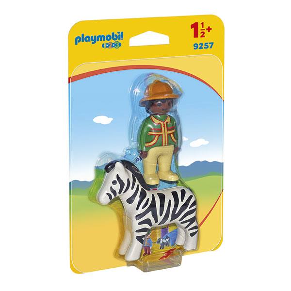 Playmobil 9257 1.2.3 Homem Com Zebra - Imagem 1