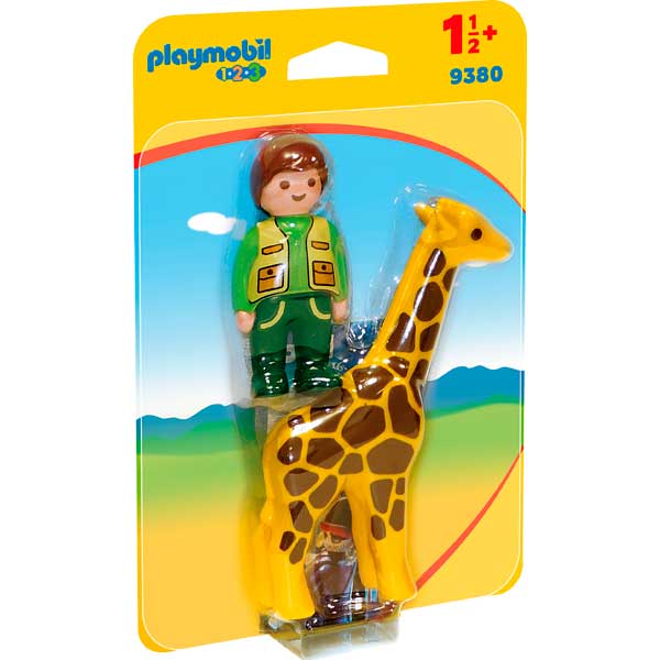 Cuidador amb Girafa Playmobil 1.2.3 - Imatge 1