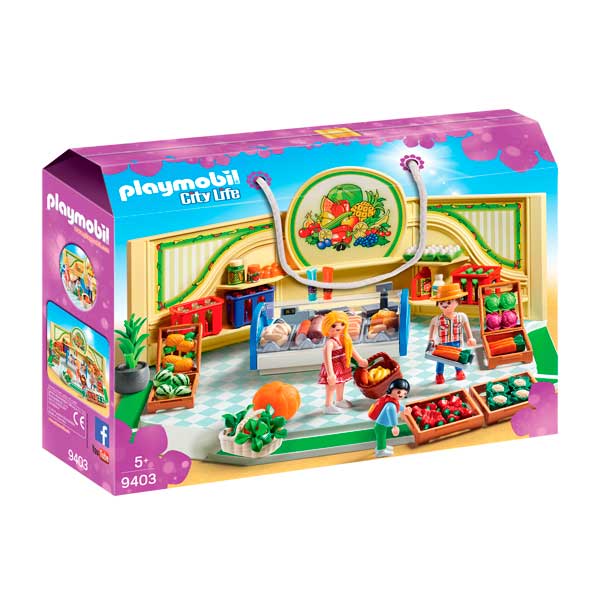 Playmobil 9403 City Life Loja De Frutas E Vegetais Na Cidade - Imagem 1