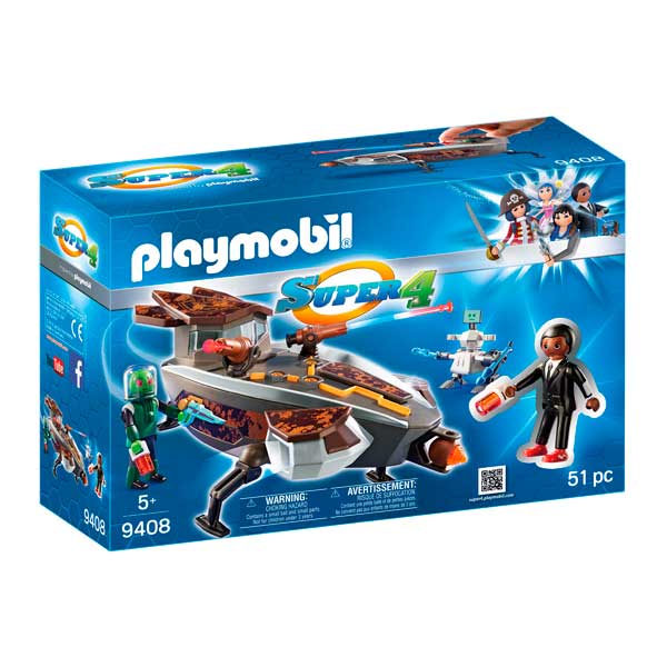 Gene y Sykronian con Nave Playmobil Super 4 - Imagen 1
