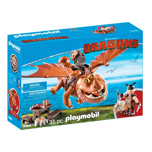Playmobil 9460 Dragones De Berk Pipa E Perna De Peixe - Imagem 1
