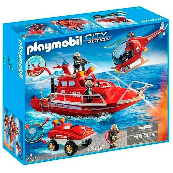 Playmobil 9503: Set Bomberos con Motor - Imagen 1