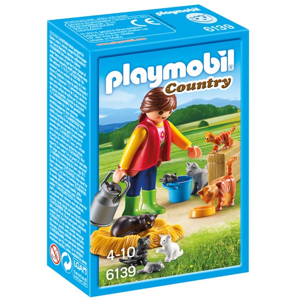 Playmobil Country 6139 Mujer con Familia de Gatos - Imagen 1