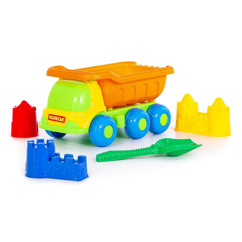 Camión volquete con pala y moldes