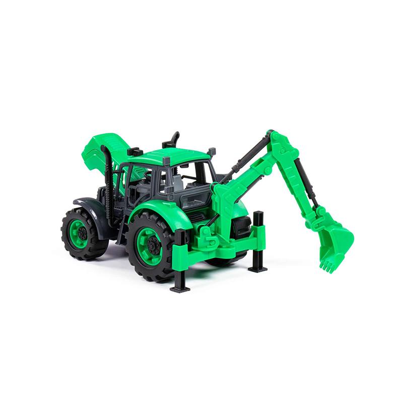 Mini Tractor Excavadora Verde 26cm - Imagen 1