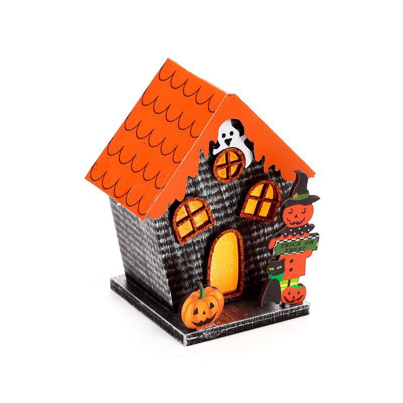 Casa Decorativa LED de Halloween Abóbora Doce ou Travessura Assustadora