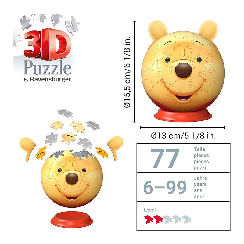 Disney Puzzle 3D Winnie the Pooh com Orelhas - Imagem 2