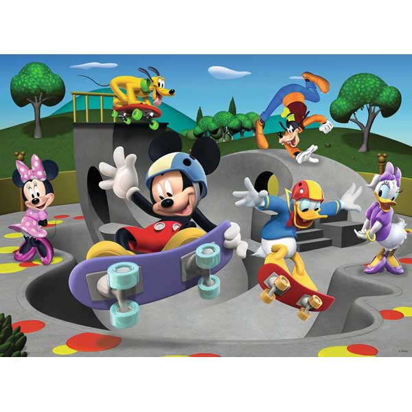 Puzzle 100p Mickey y su pandilla en el skate club - Imagen 1