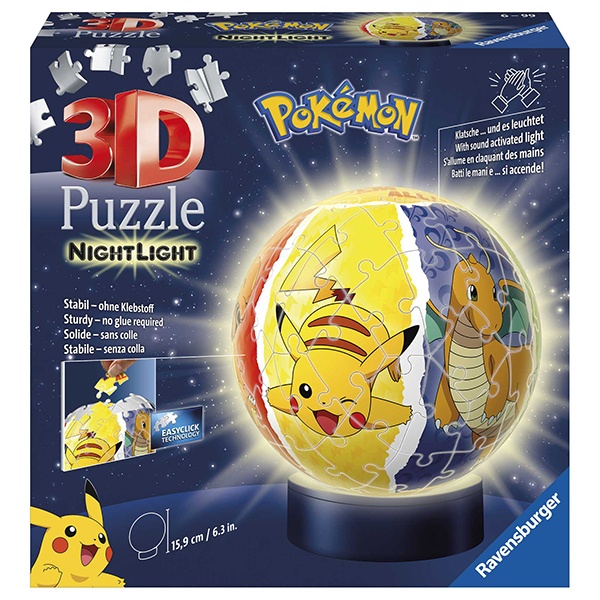 Pokémon Quebra-cabeça 3D Led 72p - Imagem 1