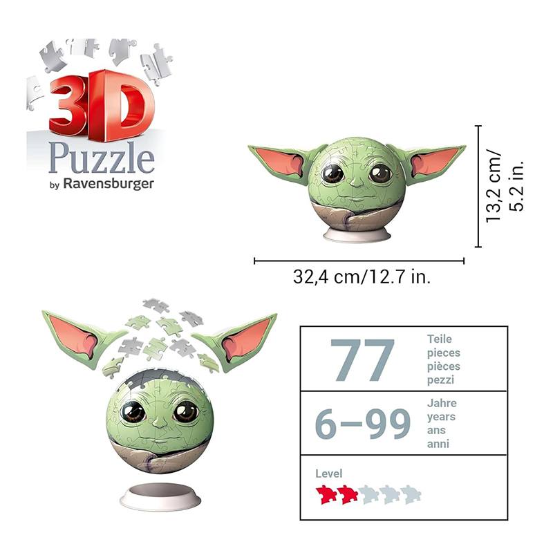 Star Wars Puzzle 3D Grogu con Orejas - Imagen 2