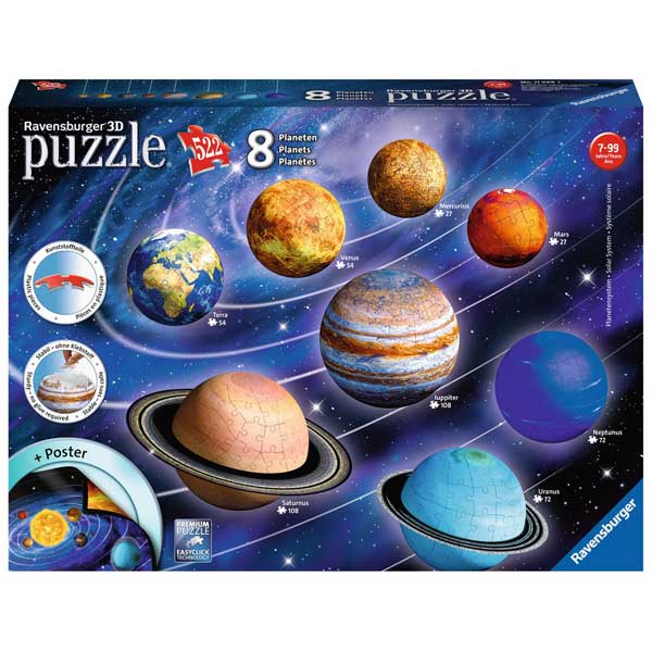 Puzzle 3d el sistma planetario