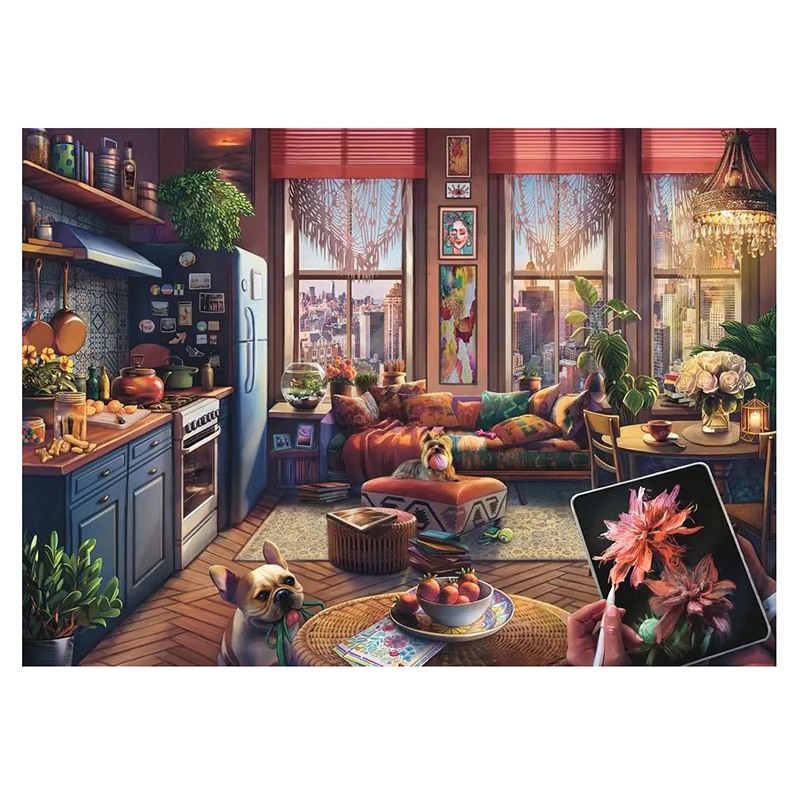 Puzzle 500p Acogedor Estudio Bohemio - Imagen 1