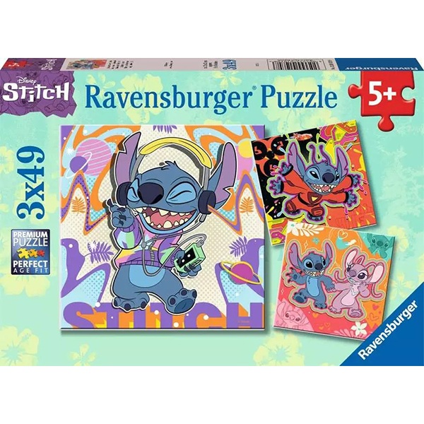 Disney Stitch Puzzle 3x49 pcs - Imagem 1