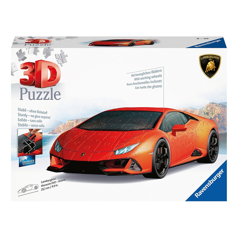 Puzzle 3D Lamborghini Huracán Naranja 156p