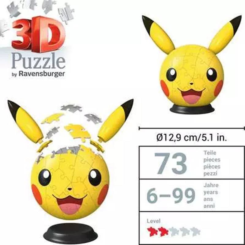 Pokemon Puzzle 3D Pikachu con Orejas 72p - Imagen 3
