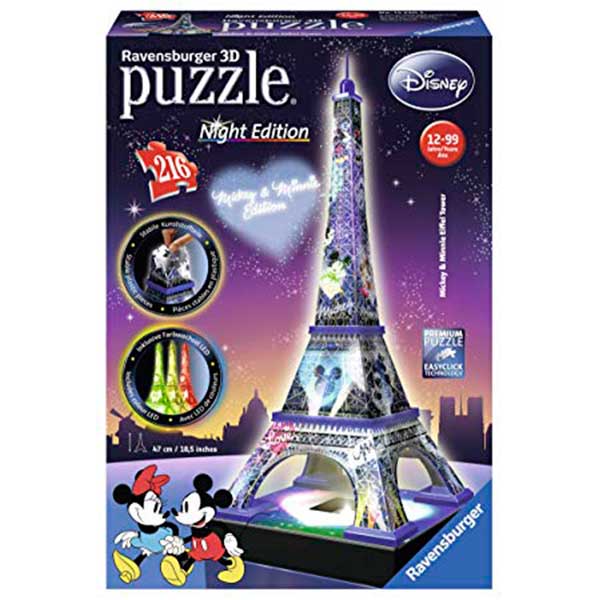 Disney Puzzle 3D 216P Eiffel Disney Com Luz - Imagem 1