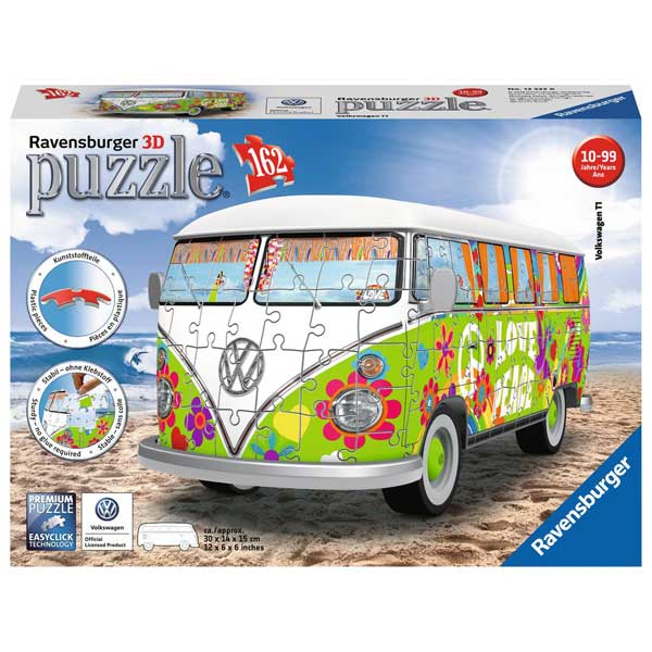 Puzzle 3D Camper Volkswagen Hippie - Imagen 1