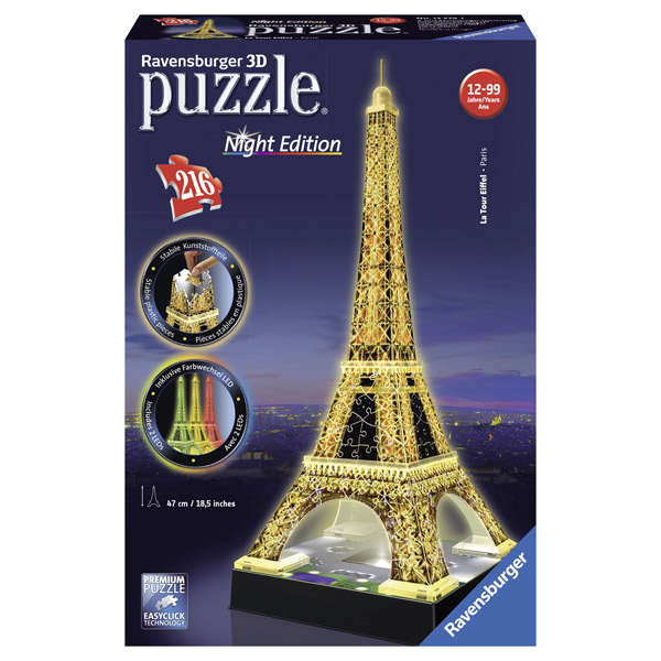 Puzzle 3D 216p Torre Eiffel Led