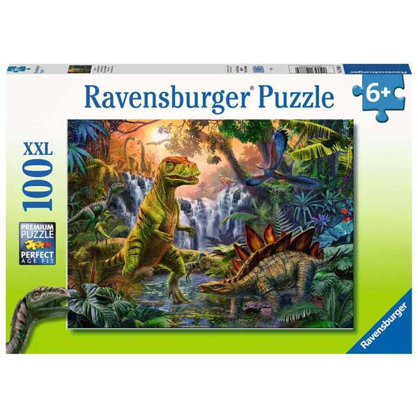 Puzzle 100p XXL Oásis de Dinossauros. - Imagem 1