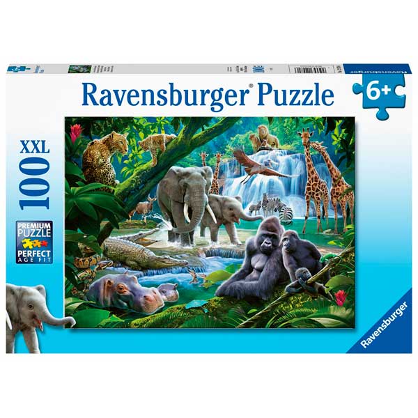Puzzle 100p XXL Familias de la Jungla - Imagen 1