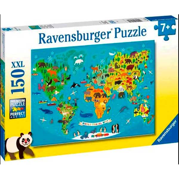 Puzzle 150p XXL Mapa Animales - Imagen 1