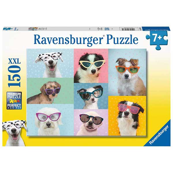 Puzzle 150p XXL Cachorros com óculos - Imagem 1