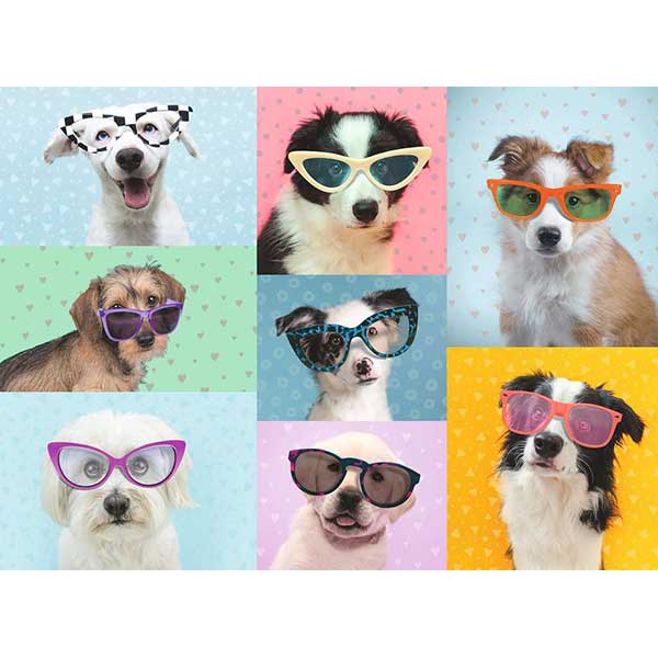 Puzzle 150p XXL Cachorros com óculos - Imagem 1